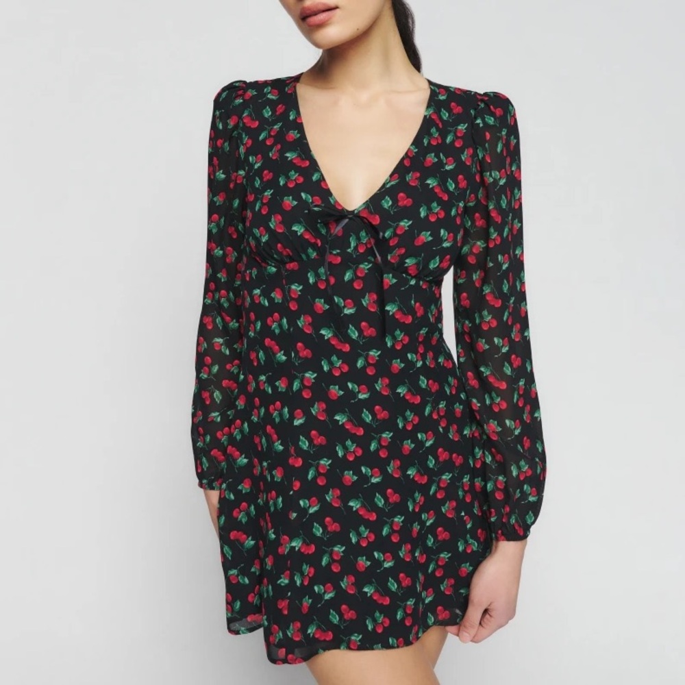 Reformation Ferris Dress Cherry print NWT